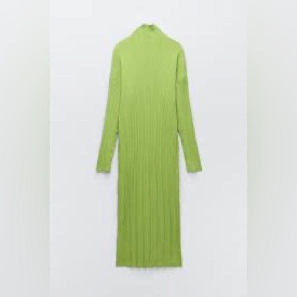 Green Pleated Maxi Dress by Zara